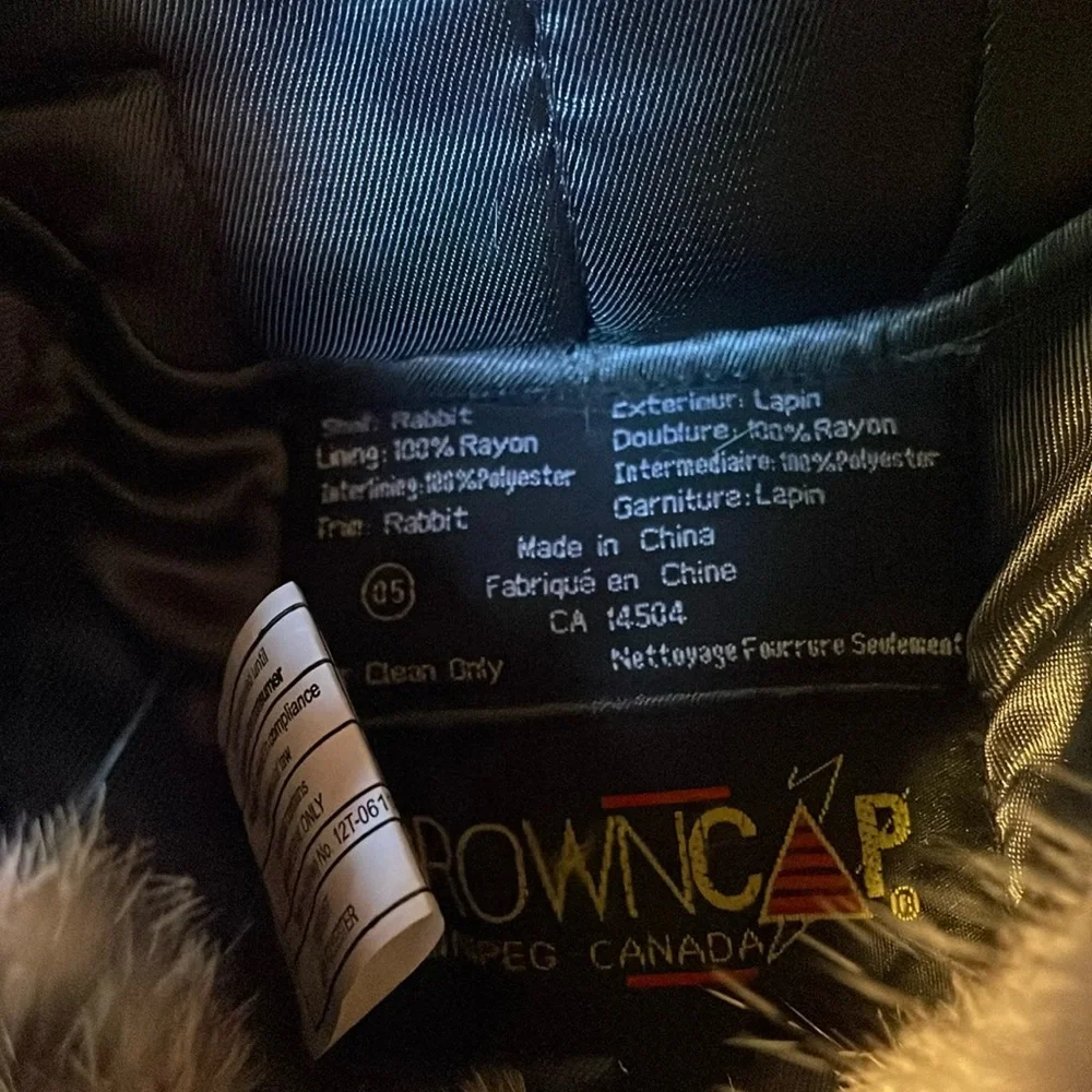 Crown Cap Rabbit bomber hat NWT